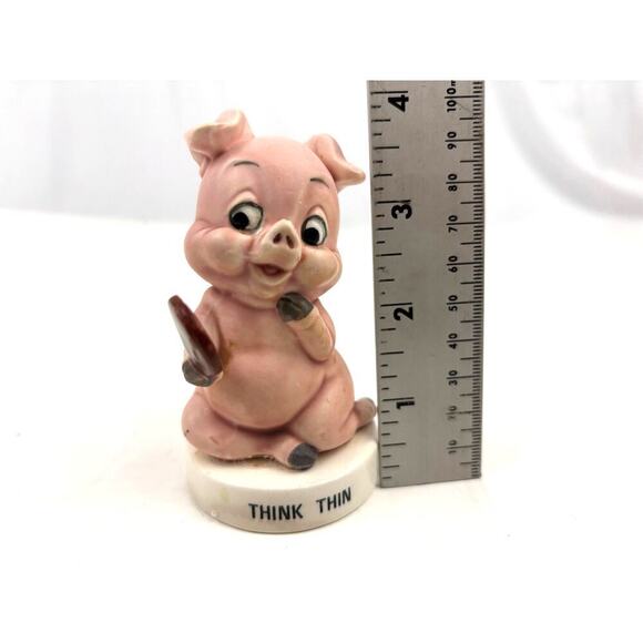 VTG Norcrest Think Thin Pig Figurine Porcelain Japan MCM - Picture 4 of 10